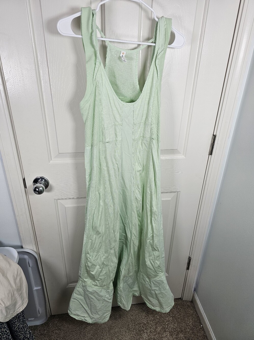 Anthropologie Daily Practice Maxi Dress Women Green Back Detail Cotton Size M